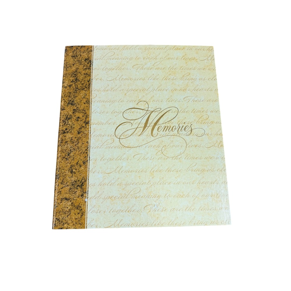 Hallmark Memories Photo Album 3-Ring Binder Cream Script Gold PHA7147 New